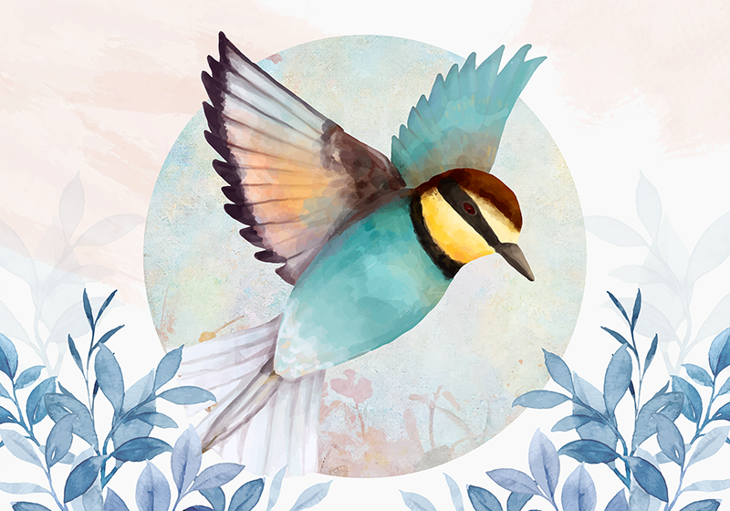 Alkuperäinen pöytätabletti elävä lintutaide - Tenstickers