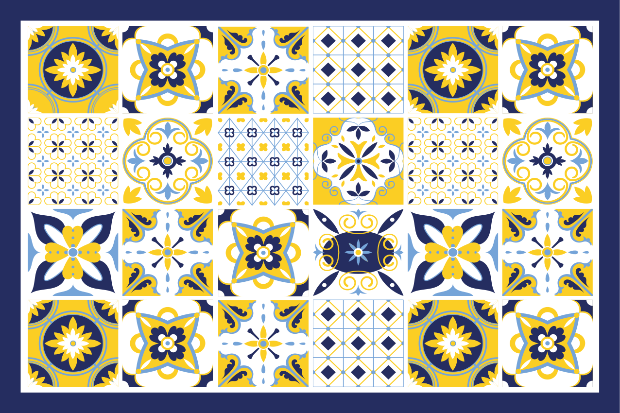 Värikkäät laatta-aitat pöytätabletti - Tenstickers