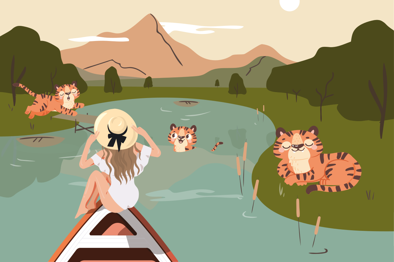 Leikkisät tiikerit lasten pöytätabletti - Tenstickers