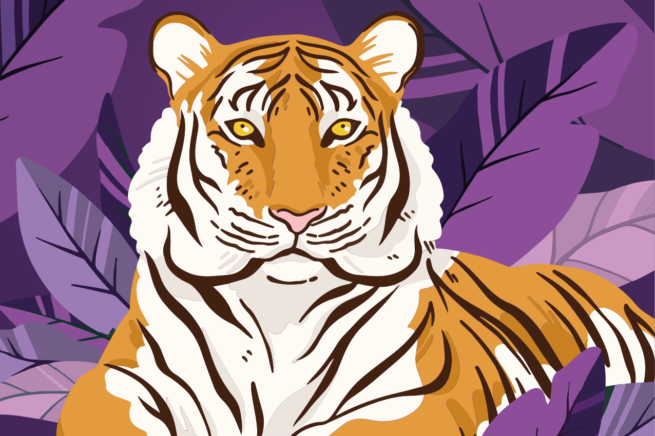 Majesteettinen tiikeri taideteos lasten pöytätabletti - Tenstickers