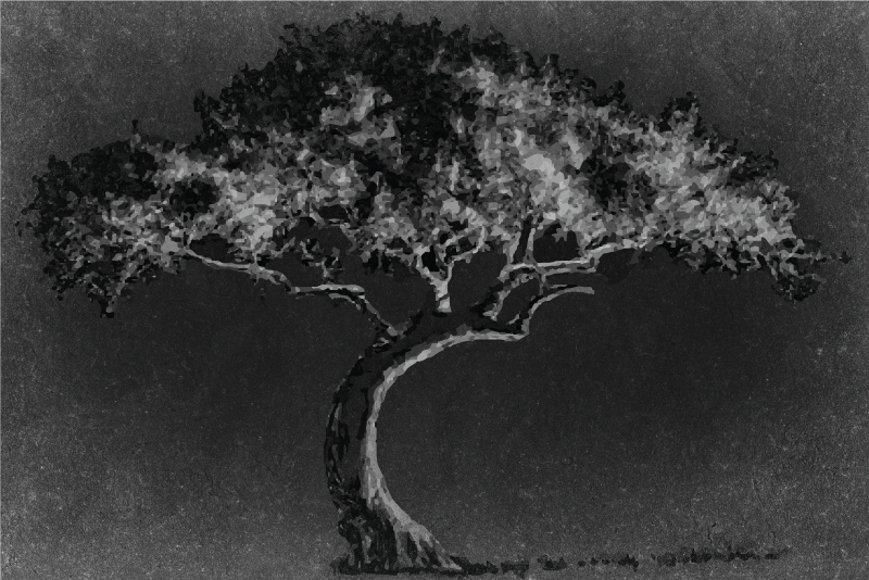 Taiteellinen puu siluetti pöytätabletti - Tenstickers