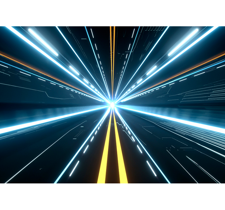 Futuristinen valo puhkesi 3d valokuvatapetti - Tenstickers