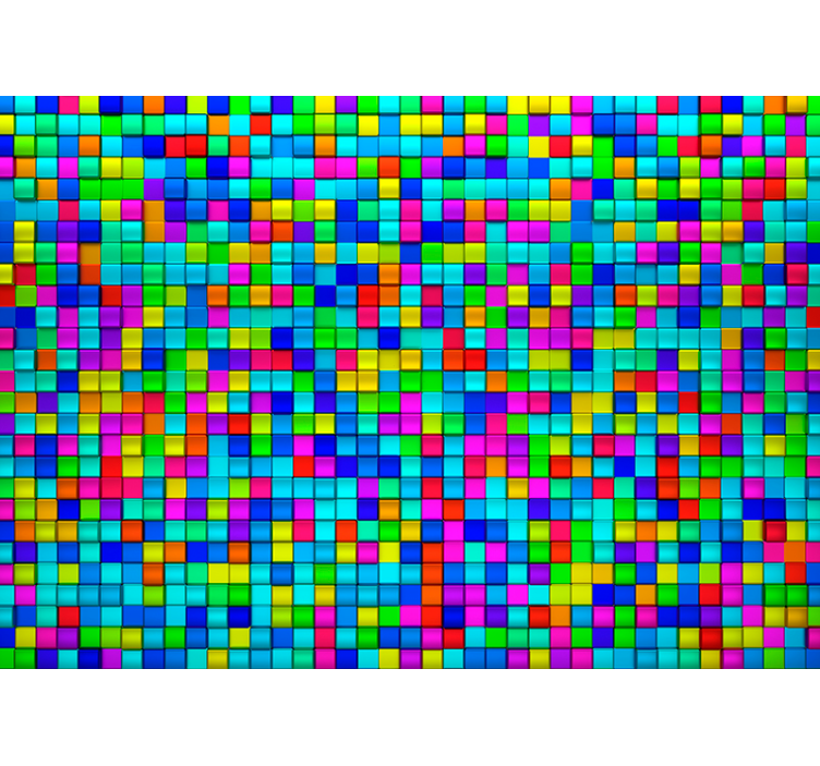 Värikkäitä kuutioita abstraktit seinämaalaukset - Tenstickers