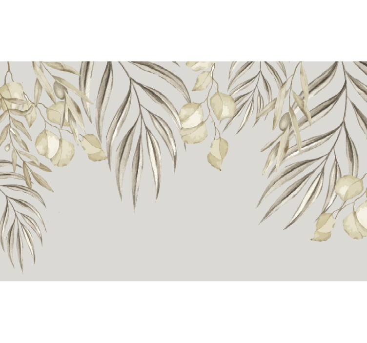 Pehmeä beige palmu kylpyhuoneen valokuvatapetti - Tenstickers