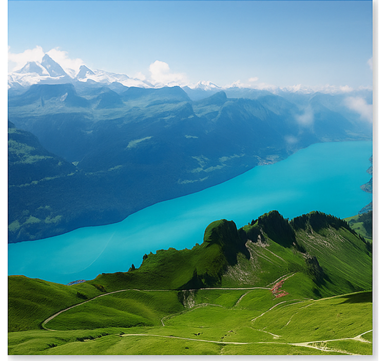 Luminen alppihuippu vuori valokuvatapetti - Tenstickers