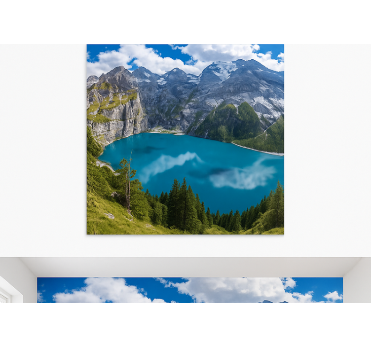 Kultaisen auringonlaskun vuoret vuori valokuvatapetti - Tenstickers