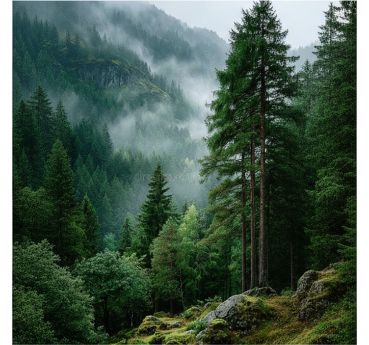 Tunnelmallinen metsä valokuvatapetti - Tenstickers