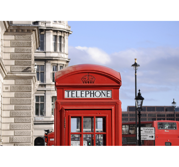 Lontoo linja-auto valokuvatapetti - Tenstickers