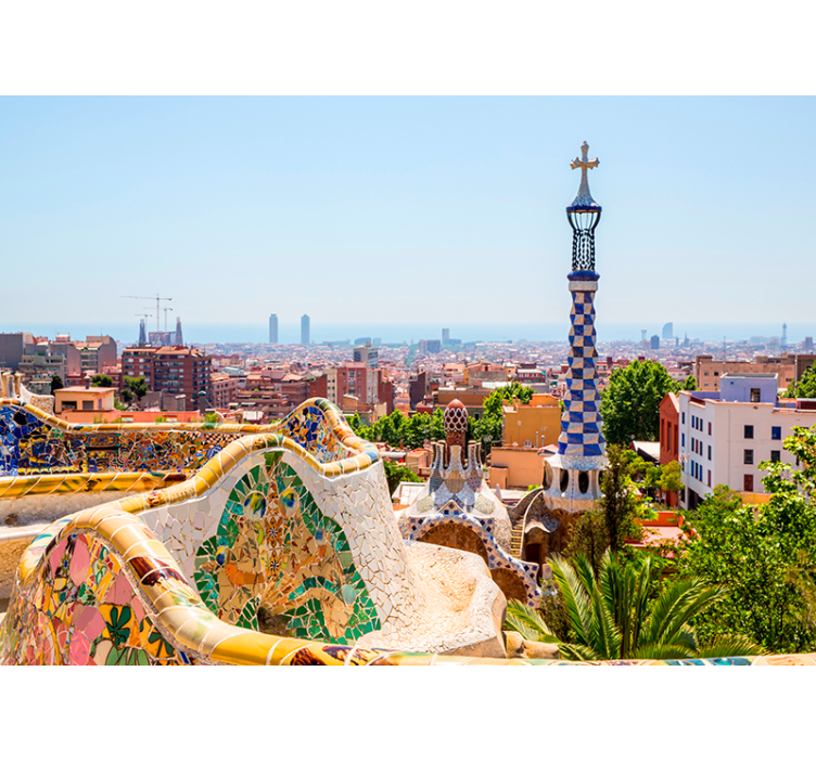 Merinäköala puistossa güell barcelona valokuvatapetti - Tenstickers
