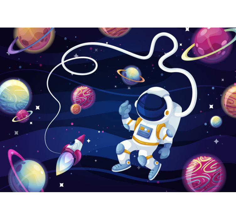 Lasten seinämaalaukset astronautti avaruudessa - Tenstickers