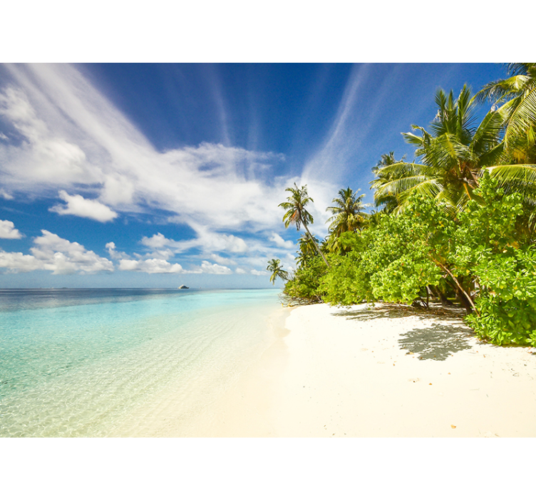 Trooppinen saari valokuvatapetti meri - Tenstickers