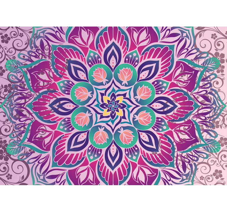 Violetti mandala valokuvatapetti - Tenstickers