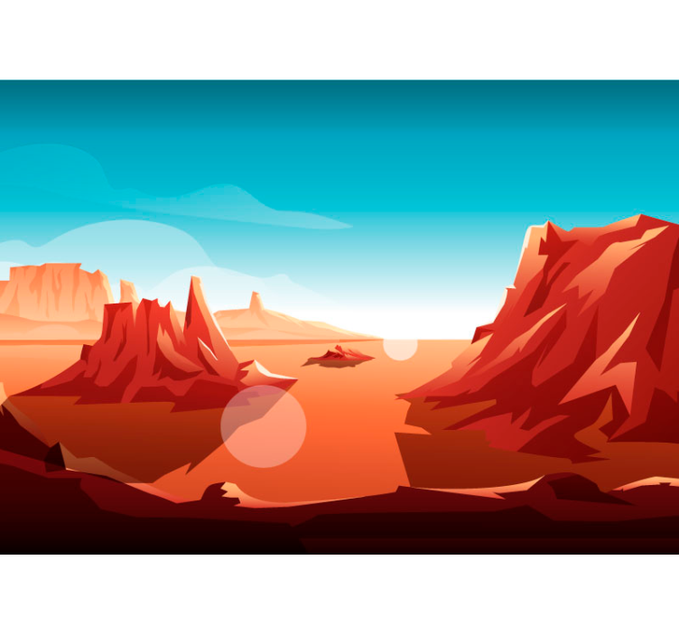 Aavikon aurinko lasten makuuhuoneen valokuvatapetti - Tenstickers