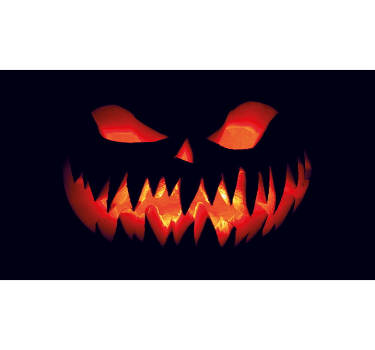 Pelottava kurpitsan naama halloween-valokuvatapetti - Tenstickers