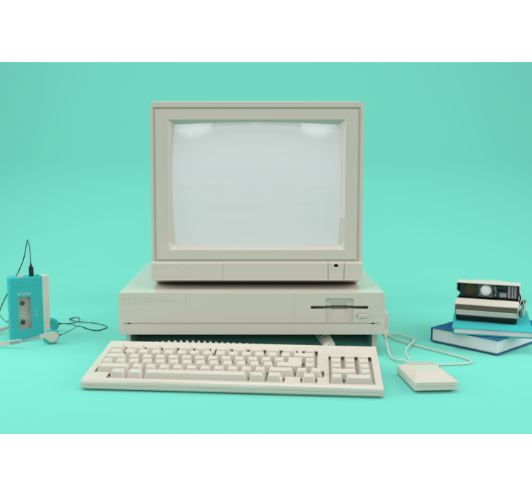 Vanha pc vintage valokuvatapetti - Tenstickers