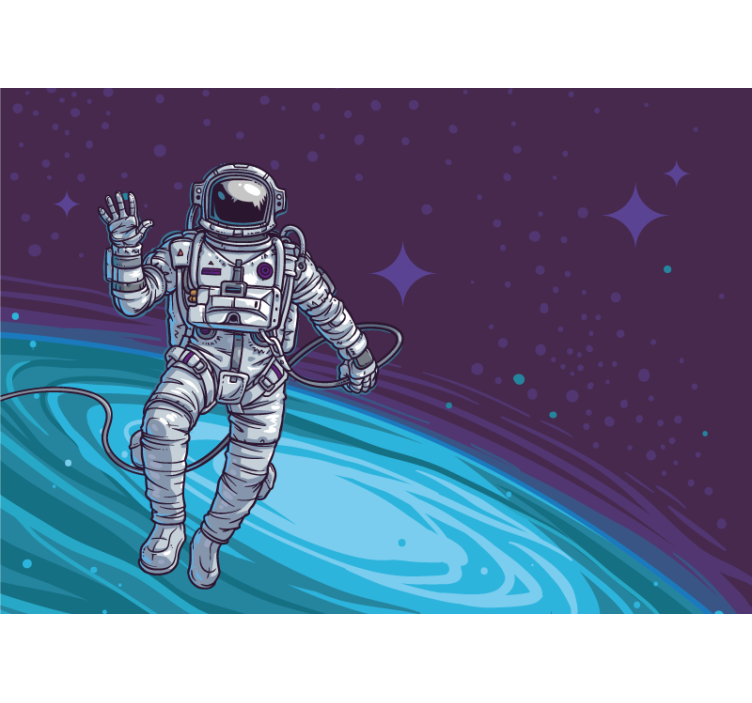 Astronautti leijuu pois avaruus valokuvatapetti - Tenstickers
