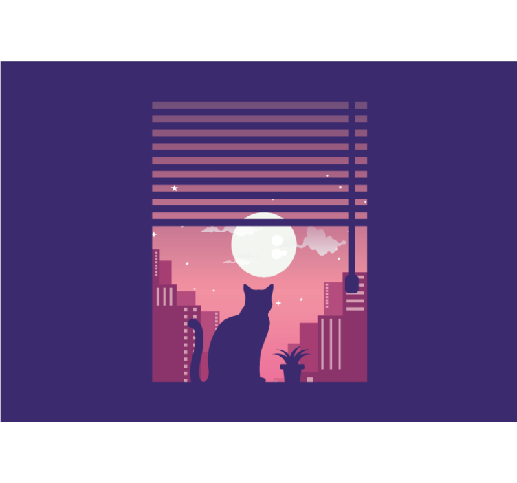 Kissan siluetti yönäkymä eläin valokuvatapetti - Tenstickers