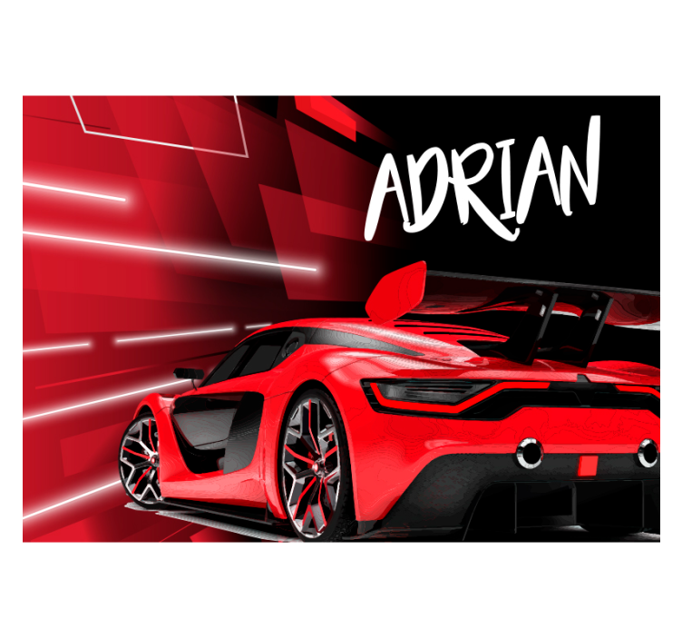 Punainen urheilullinen auto valokuvatapetti auto - Tenstickers