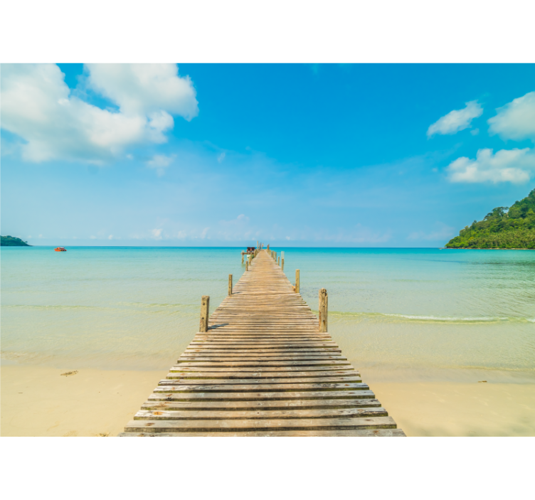 tapetti kuvalla ranta käytävä merelle valokuvatapetti meri - Tenstickers