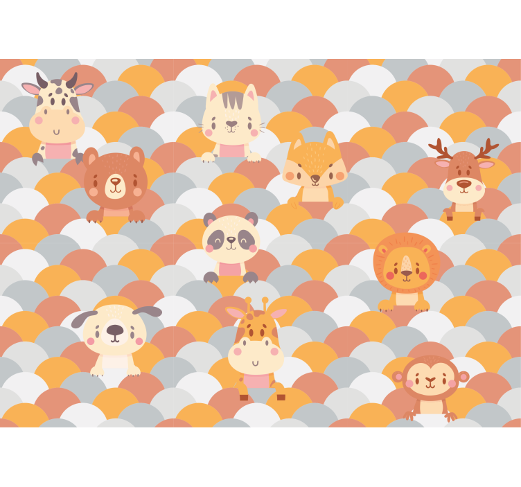 Pop up eläimet lapsille lasten makuuhuoneen valokuvatapetti - Tenstickers