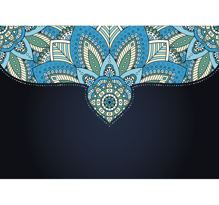 Monimutkainen lehtikuvio mandala valokuvatapetti - Tenstickers