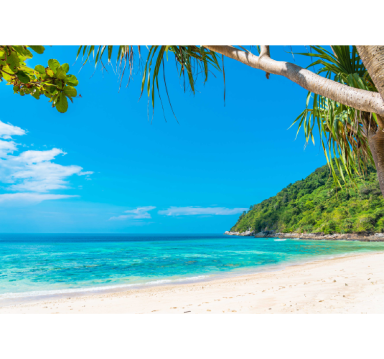 Trooppinen rannikkomaisema meri valokuvatapetti - Tenstickers