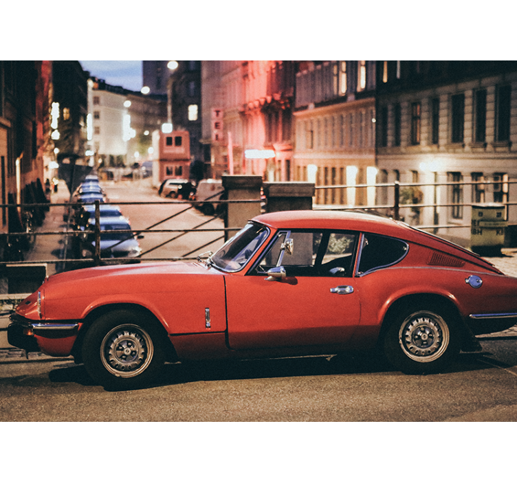 Hieno punainen urheilu valokuvatapetti auto - Tenstickers