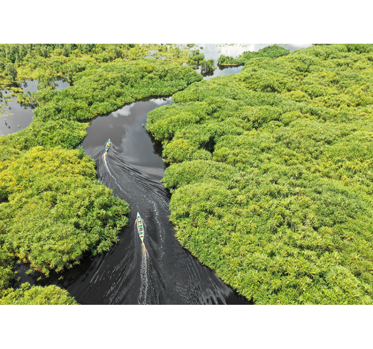 Luonnonkaunis jokimatka maisema valokuvatapetti - Tenstickers