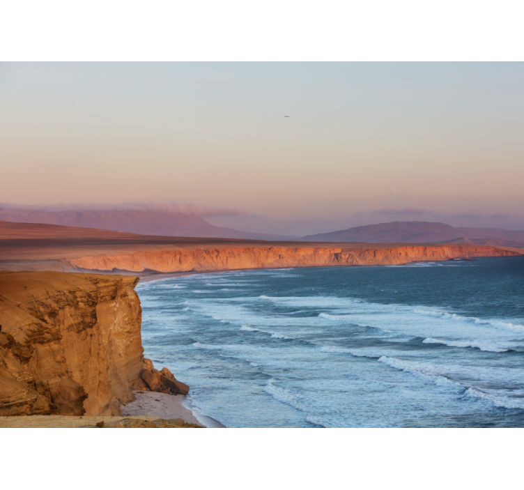 Kallioita ja aaltoja maisema valokuvatapetti - Tenstickers