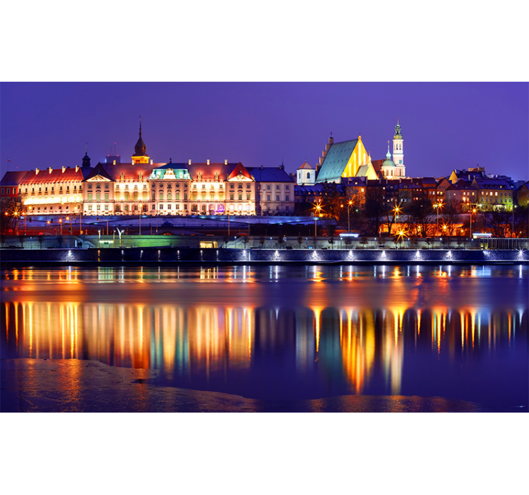 Varsova yöllä taivas valokuvatapetti - Tenstickers