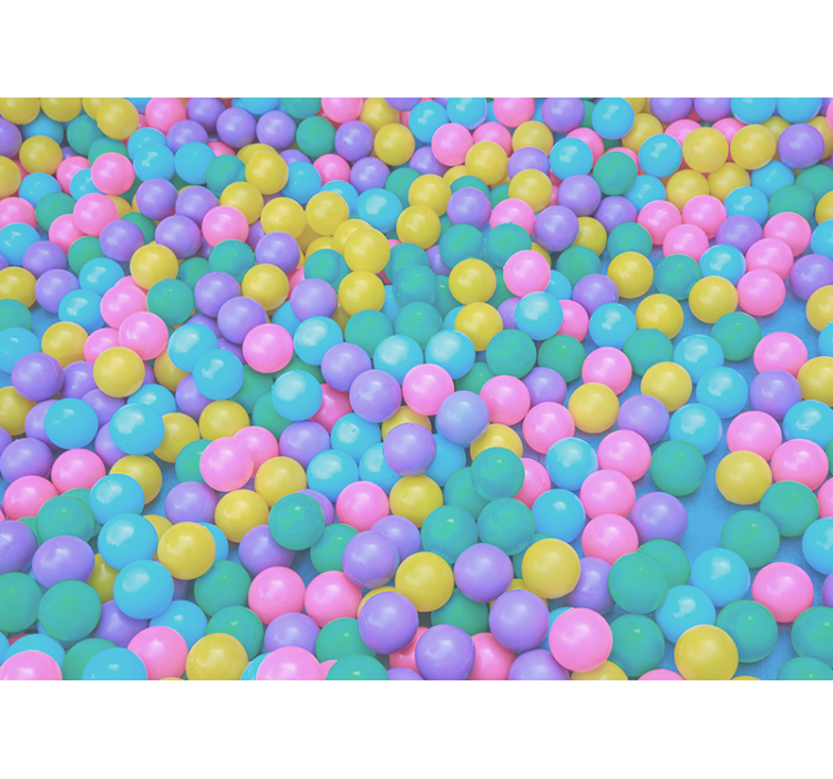 Värikkäitä leikkisiä palloja eläin valokuvatapetti - Tenstickers