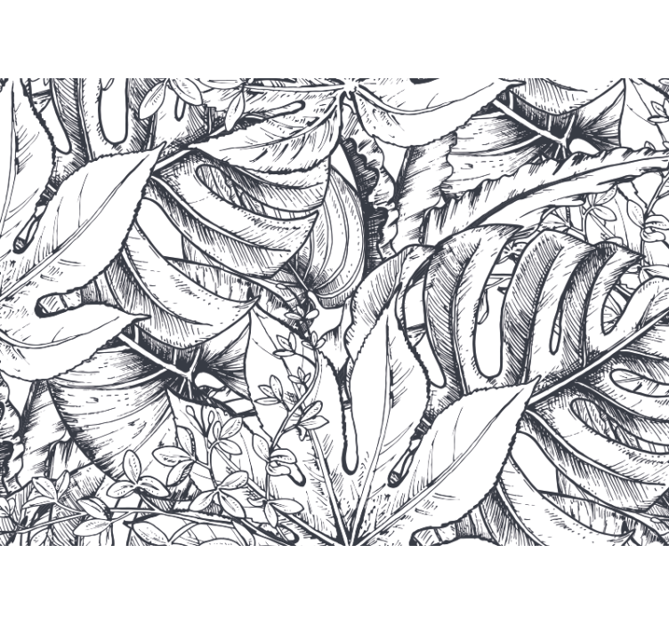 Viidakko mustavalkoinen valokuvatapetti luonto - Tenstickers