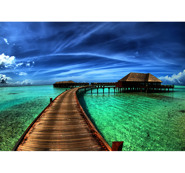 Trooppinen merimaisema luonto valokuvatapetti - Tenstickers