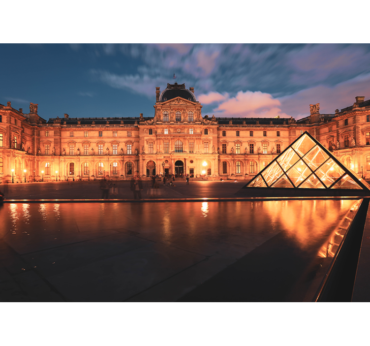 Louvre pyramid yövalokuvatapetti - Tenstickers