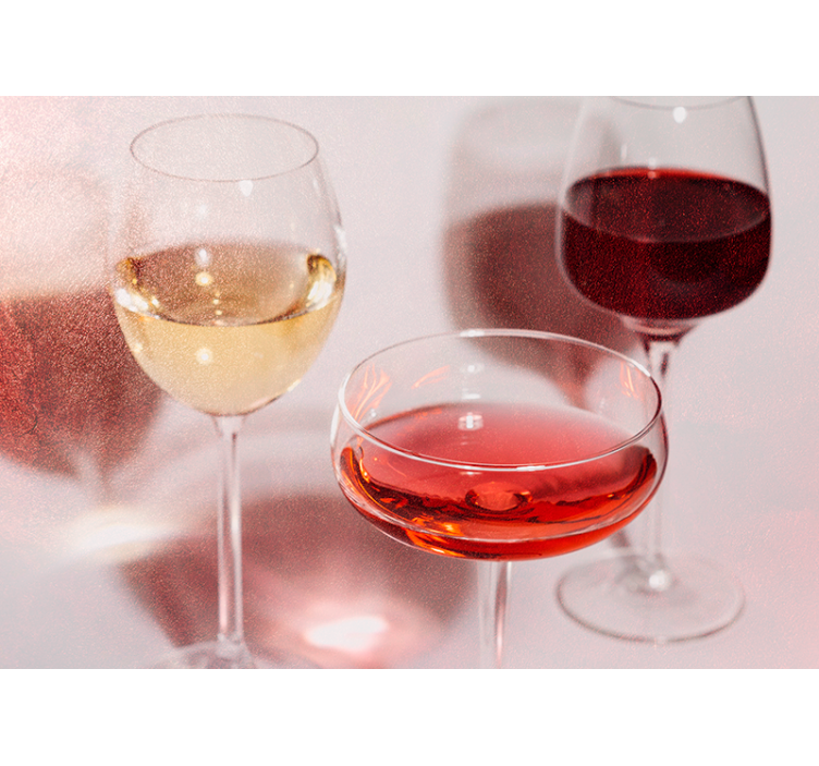 Punainen, valkoviini ja rosé keittiö valokuvatapetti - Tenstickers