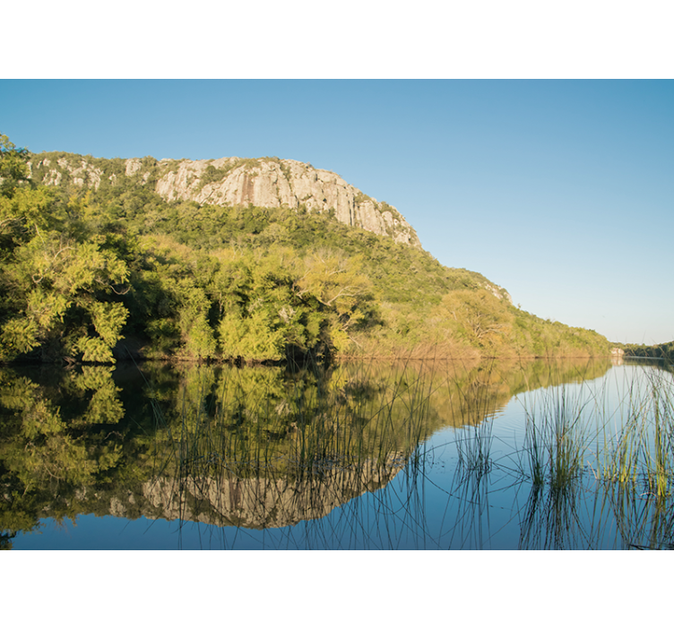 Vuoren heijastuskohtaus maisema valokuvatapetti - Tenstickers