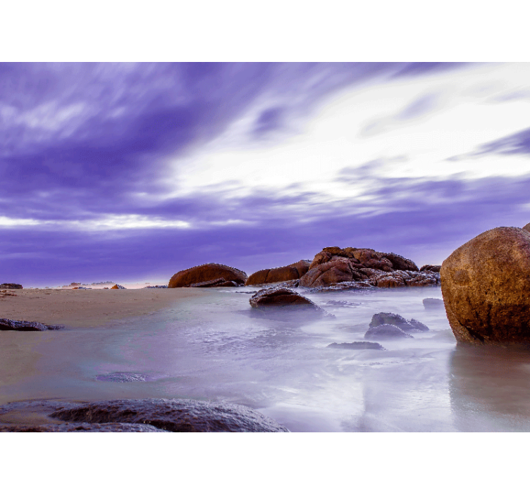 Vuori valokuvatapetti kivinen rantamaisema - Tenstickers