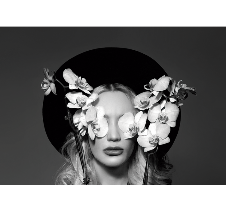 Nainen kukkahattu valokuvatapetti klassinen taide - Tenstickers