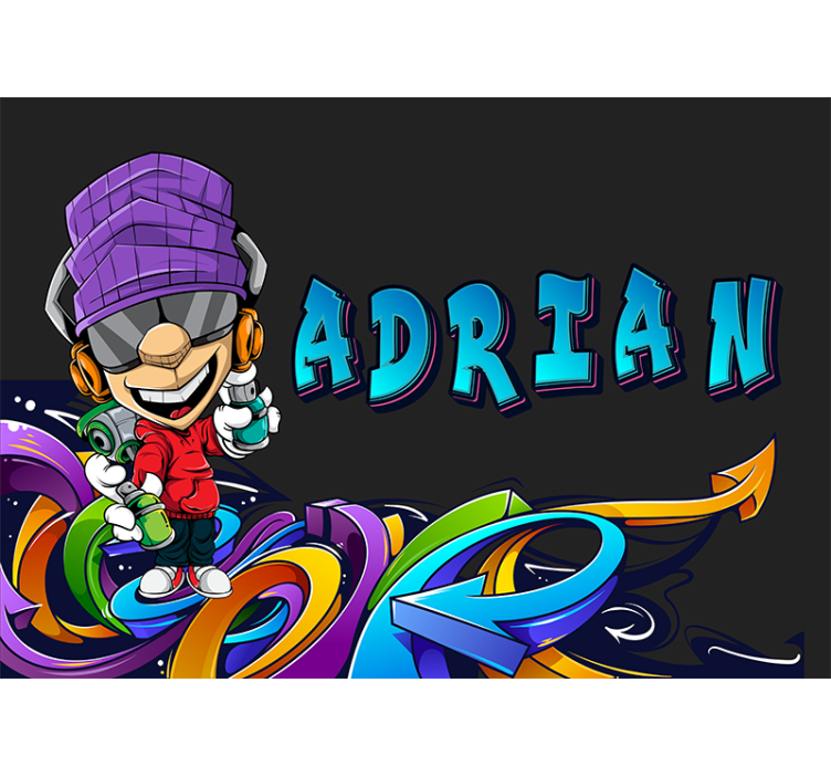 Graffiti ja nuori poika valokuvatapetti kaupunki taide - Tenstickers