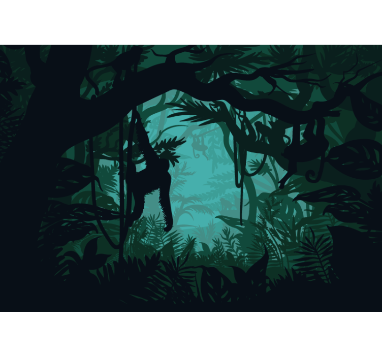 Eloisa viidakkomaisema viidakko valokuvatapetti - Tenstickers