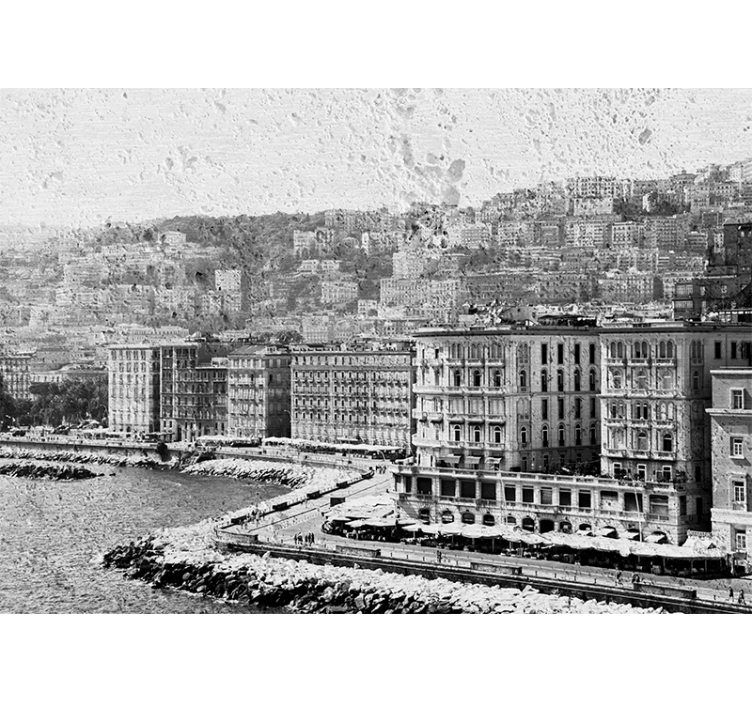 Napolin rannikkonäkymä kaupunki valokuvatapetti - Tenstickers