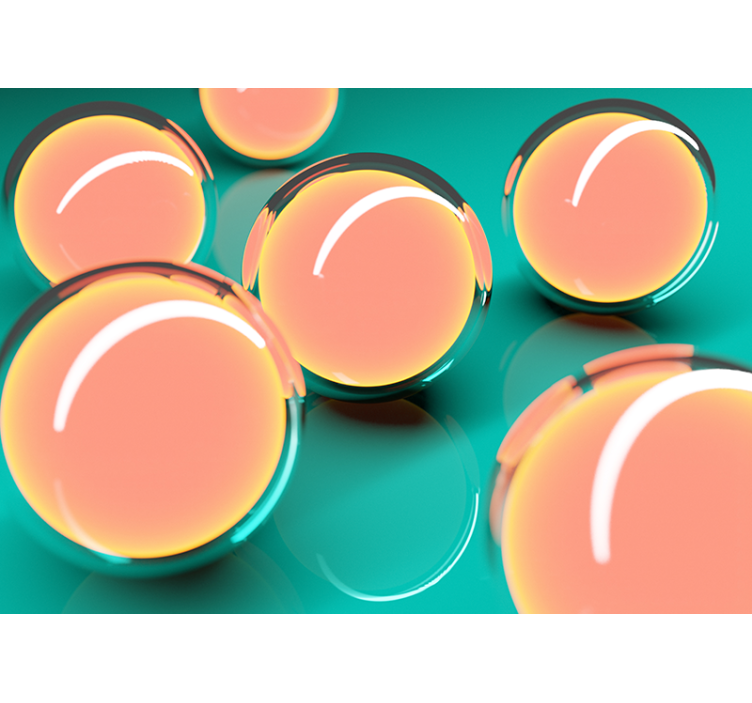 Kelluvat läpinäkyvät pallot abstrakti valokuvatapetti - Tenstickers