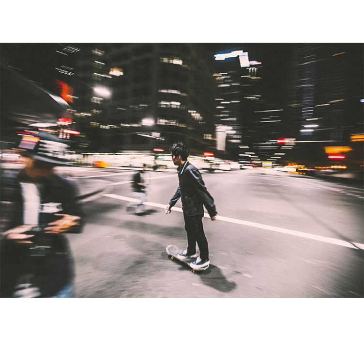 Kaupungin yöluistelu valokuvatapetti - Tenstickers