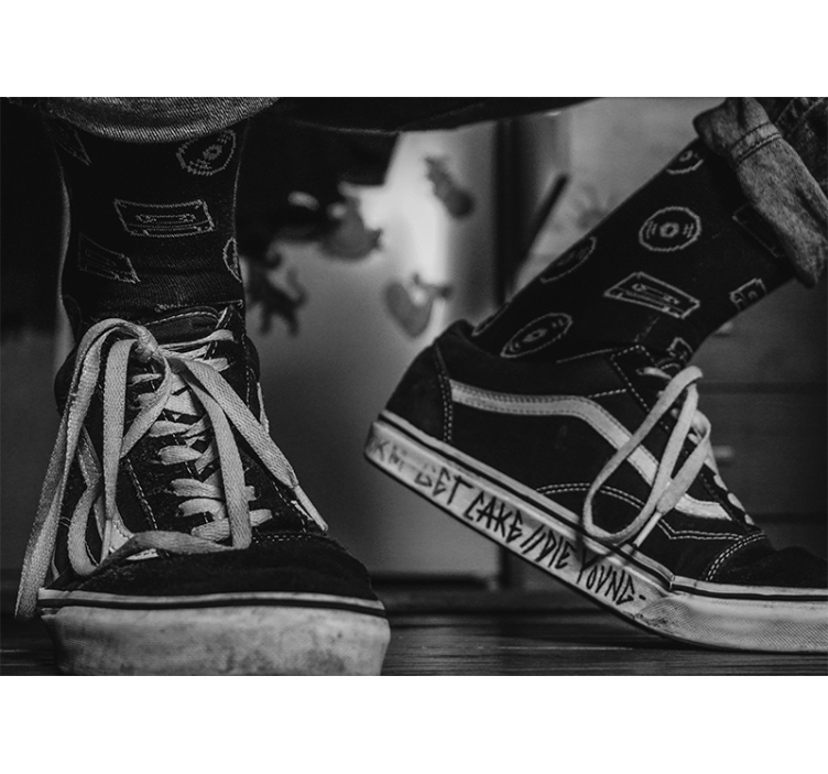 Kasettinauhasukat musiikki valokuvatapetti - Tenstickers