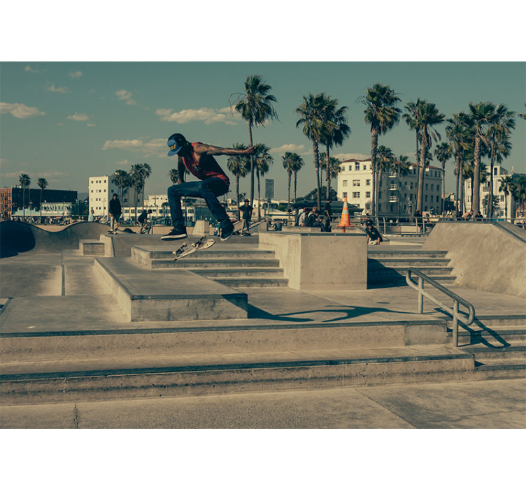 Graffiti valokuvatapetti skeittilautailija toiminnassa - Tenstickers