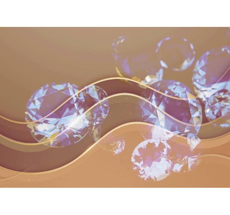 Kimaltelevia kristalliaaltoja abstrakti valokuvatapetti - Tenstickers