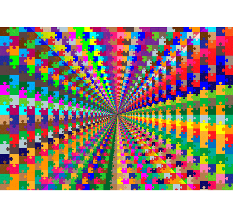 Palapelin räjähdys 3D valokuvatapetti - Tenstickers