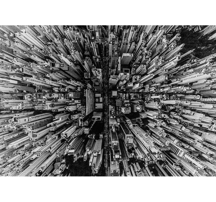 Kaupungin yläpuolella 3d valokuvatapetti - Tenstickers