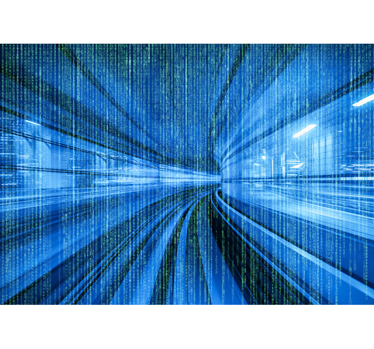 Dynaaminen digitaalinen virtaus abstrakti valokuvatapetti - Tenstickers