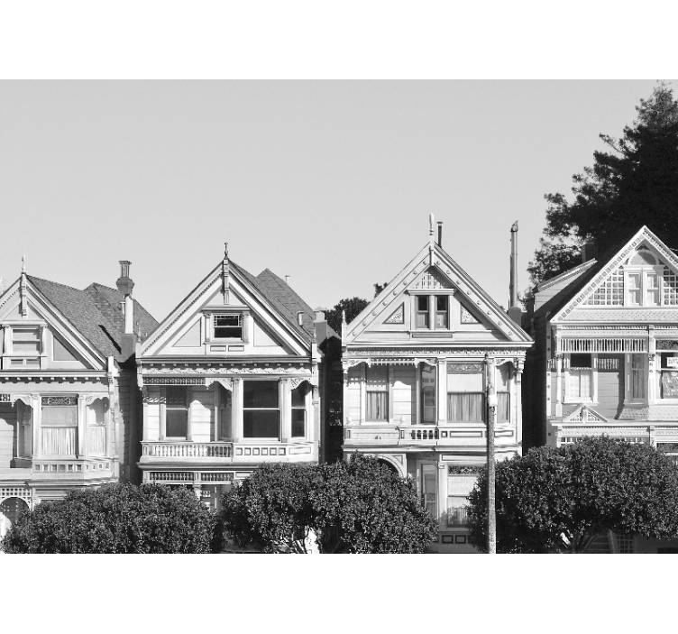 Viktoriaaninen talorivi kaupunki valokuvatapetti - Tenstickers